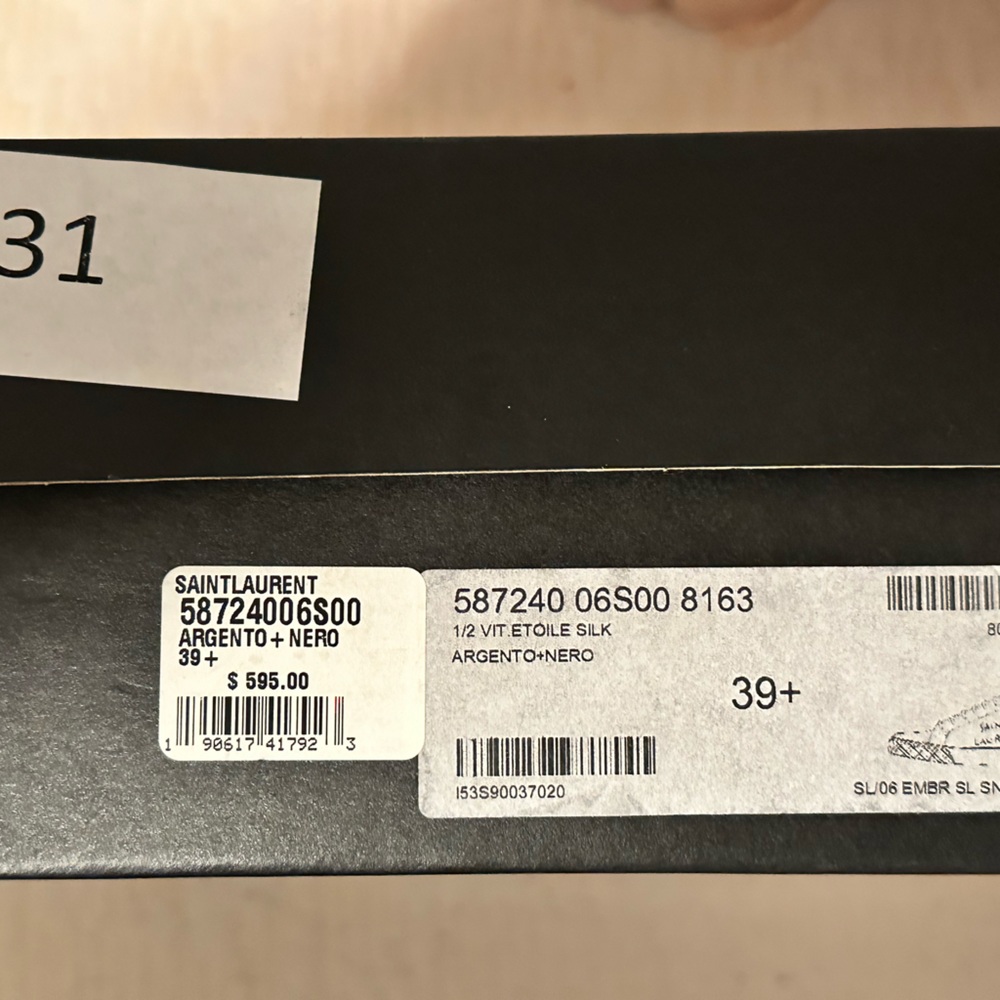 YSL SILVER SNEAKER saint Laurent